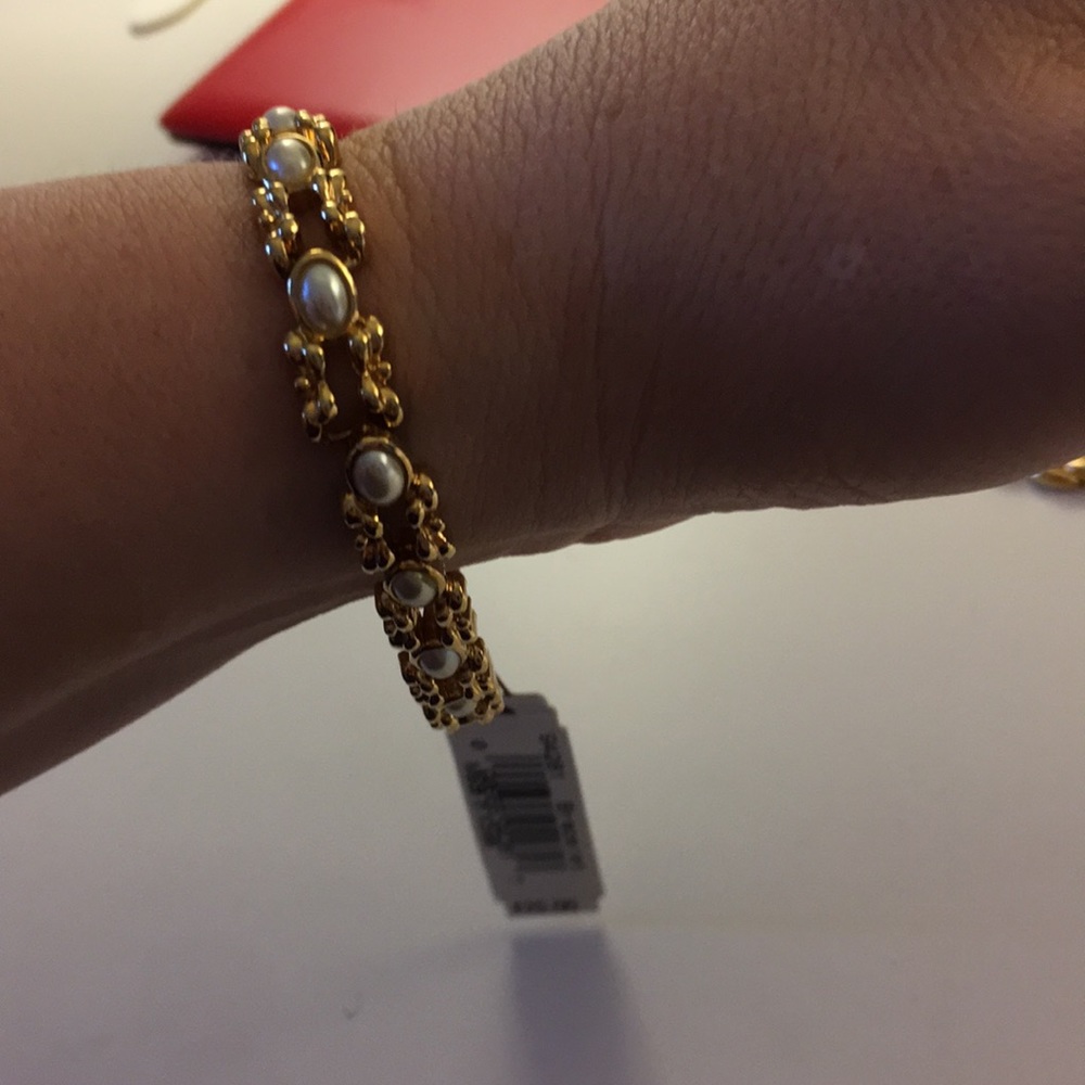 Marvella Pearl & Gold vintage bracelet - Picture 2 of 7